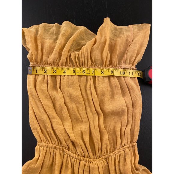 Forever 21 Strapless‎ Dress Womens Small Sunflower Flowy Cottage Tiered Hi-Low - Picture 11 of 16